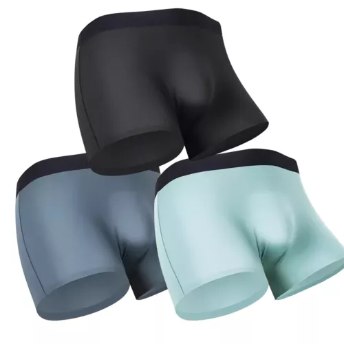3 PIEZAS Hombres 3D-Bolsa Boxer Calzoncillos Anti-Rozaduras Ropa Interior Seda Hielo Transpirable - Imagen 32 de 38