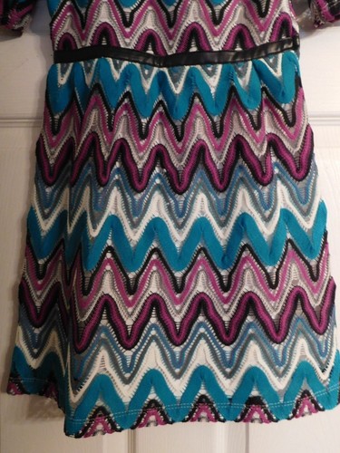 Girl's Beautiful KC Parker By Hartstrings Short Sleeve Dress Zig Zag Size 8 - Picture 3 of 6