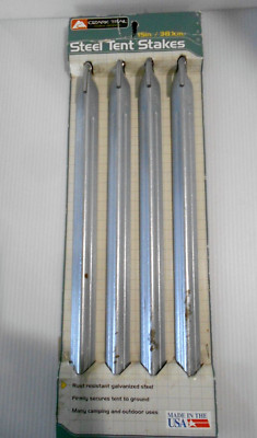 Ozark Trail Galvanized Steel Tent Stakes 15'' - 4 pack Made USA