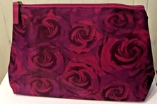 New  LANCOME RED Roses Cosmetic Makeup Travel Case Bag VERY NICE Simple Elegant