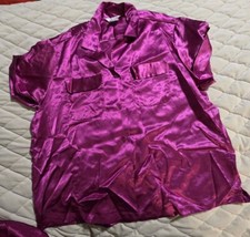 Vintage 90s Sabrina for Mervyn's L Pink Silky Nightie Sleep Wear Top Bottom 34"