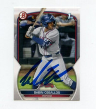 SABIN CEBALLOS SIGNED 2023 BOWMAN DRAFT BASEBALL CARD AUTO