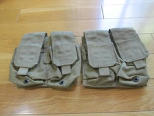 (2) US Mil. USMC Eagle Ind. Double Mag Pouch MP2-M4/2-MS-COY Brown! Cool! POW!