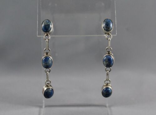 Navajo Silver and Lapis Earrings