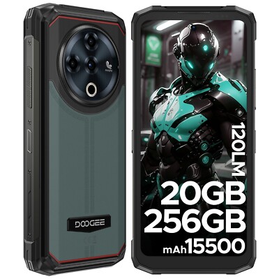 2024 DOOGEE Fire 6 Power Rugged Smartphone 20GB+256GB Android 14 15500mAh Handys