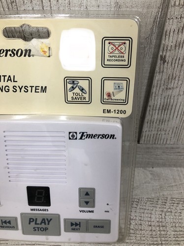 Emerson Digital Answering Machine System Tapeless Recording Model EM-1200 New - Photo 2/5