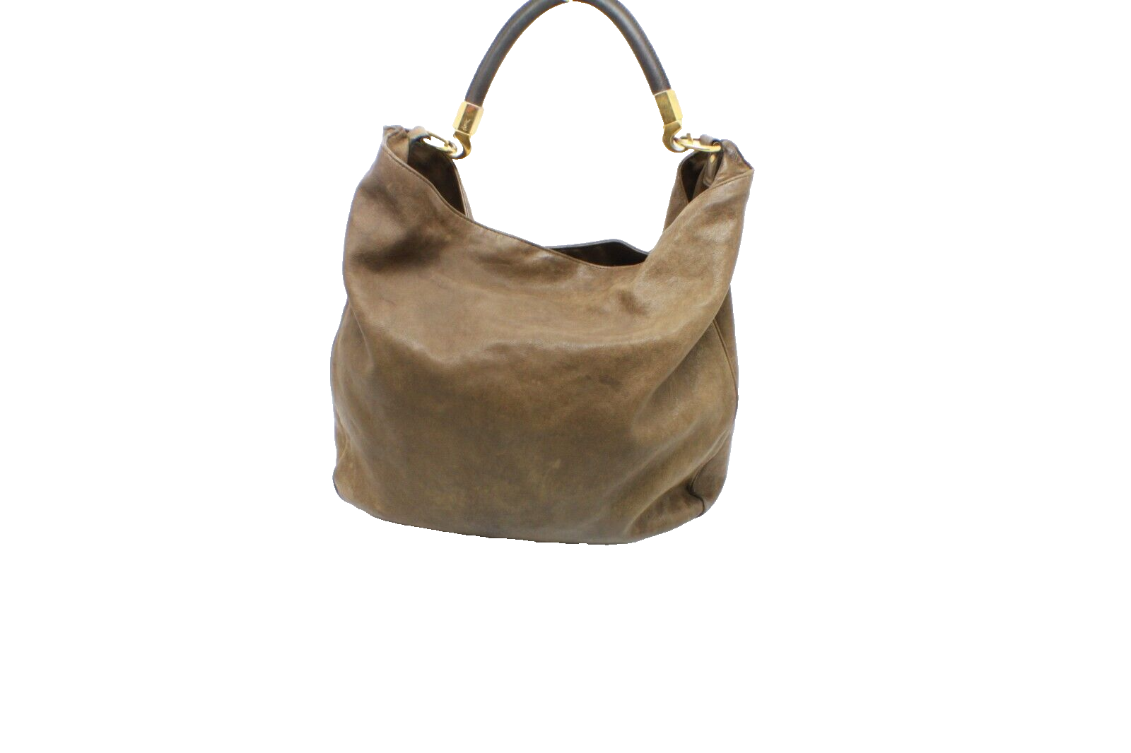 Borsa Hobo YSL Yves Saint Laurent verde oliva in pelle roady grande spedizione gratuita