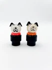 Vtg Fisher Price Little People Lucky Dog Red & Orange Collar Variations Lot of 2