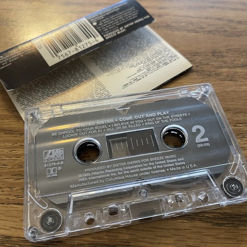 Twisted Sister "Come Out and Play" (Cassette Tape, 1985) Atlantic Records - Picture 3 of 3