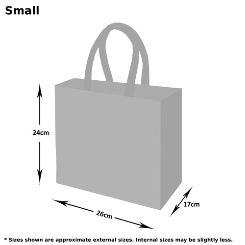 Jute Hessian Lunch Gift Black Trim Bag Shopper - Printed Cat Silhouette Motif - Picture 4 of 4
