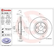 2x Disque de frein BREMBO 09.D428.11 convient pour HYUNDAI KIA KIA (DYK)