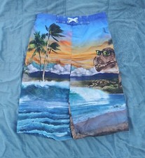 Ocean Pacific OP Boy's Sz XL 14-16 Dinosaur Mesh Lined Swim Trunks Board Shorts