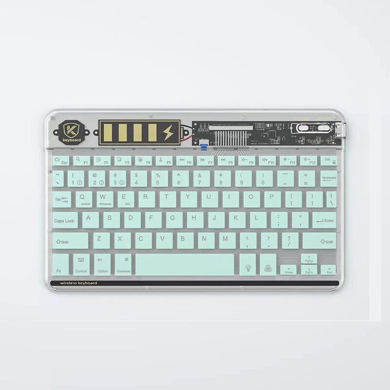 Wireless Bluetooth keyboard Transparent shell Rechargeable Portable ultrathin - Image 3 of 4