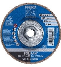 PFERD 62252 4.5" x 5/8-11 POLIFAN CURVE Flap Disc SG Steelox 60G 10pk 