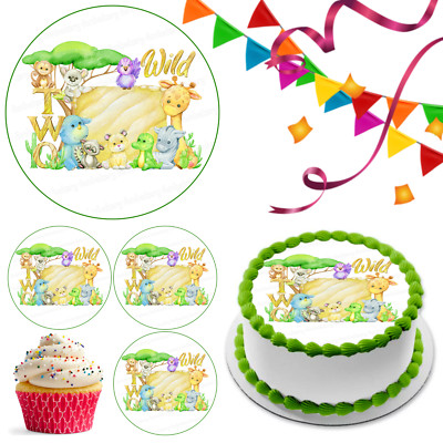 Zweiter Geburtstag 2 Zwei Safari Tortenaufleger Party Deko Essbar Feier Cupcake