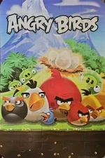 Angry Birds Floor Puzzle 46 Jumbo Pieces 24" x 36" EUC