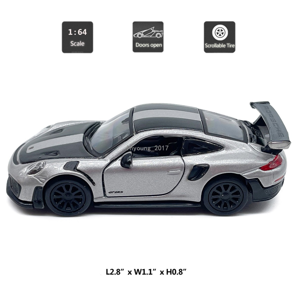 1:64 Porsche 911 GT2 RS Model Car Diecast Toy Cars ​​Friction