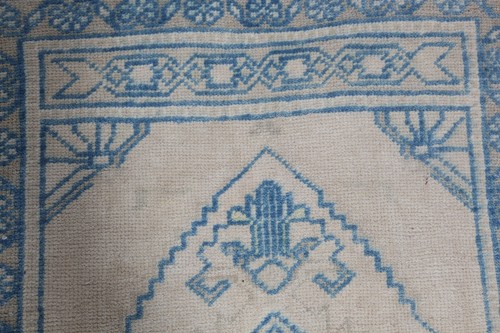 Turkish Oushak Rug, Floor rug,Decorative vintage wool carpet, 42''x23'' rug - Picture 7 of 10