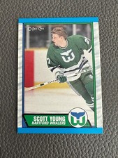 1989-90 O-Pee-Chee Whalers Hockey Card #209 Scott Young RC