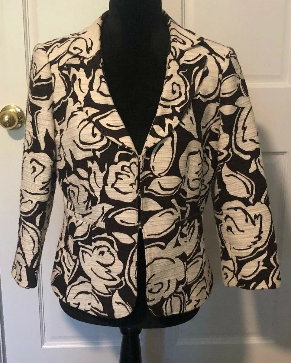 White floral print blazer cheap womens