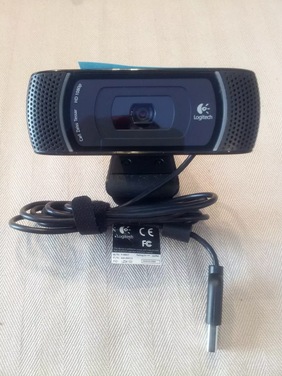 Logitech C910 1080P HD Pro USB Webcam Camera Great Mic Zoom Skype V U0017 EUC