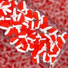 FAKE 5MM Red Santa Claus Hat Polymer Clay Sprinkles NOT EDIBLE D23-05
