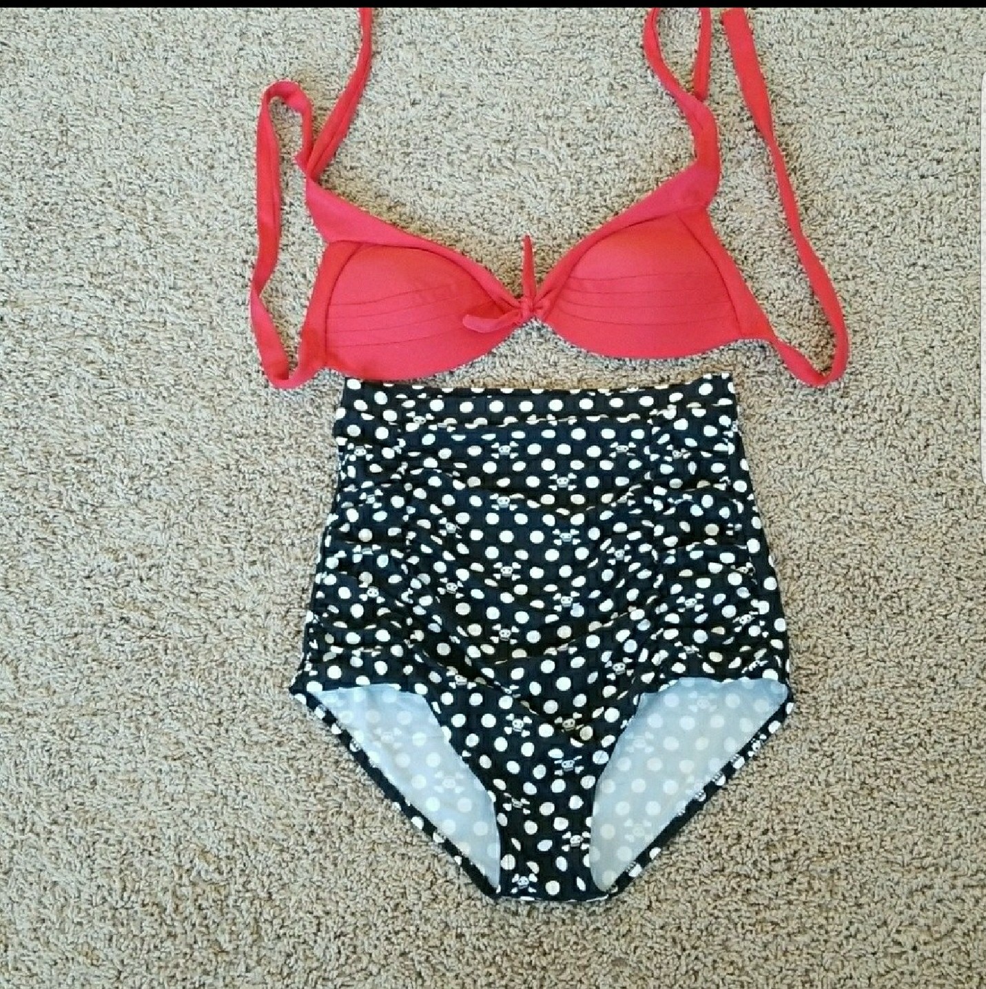 Adorable High Waist 2 Piece Swim Suit XL Coco Ship Halter, Swim Top,Tankini Adorable High Waist 2 Piece Swim Suit XL Coco Ship Halter, Swim Top,Tankini