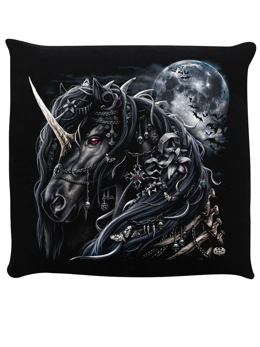 Spiral Cushion Dark Unicorn Black 40x40cm
