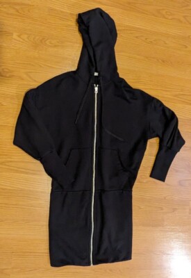 Women's Rag & Bone Long Black Hoodie Zip-Up Jacket - XS