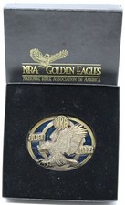 Golden Eagles NRA Brass  Enamel Belt Buckle 950911 Made USA W/Box VTG D13