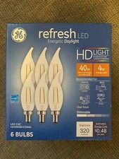 GE Refresh LED HD 40-Watt Daylight Dimmable Candle Light Bulb 6-Pack