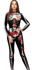 Katchon Holloween Rose Skeleton Costume Girls S