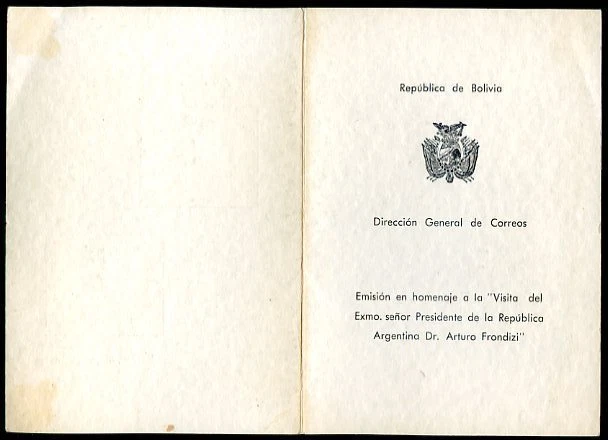 BOLIVIA 1961 - ARGENTINIAN PRESIDENT VISIT FDC VF - Image 2 of 2
