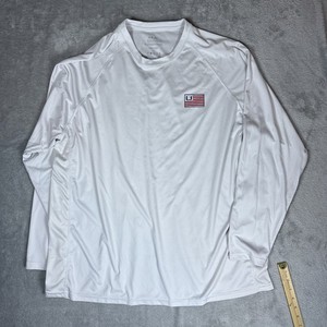 Huk Shirt Mens 3XL XXXL Long Sleeve Fishing Lightweight American Flag Logo