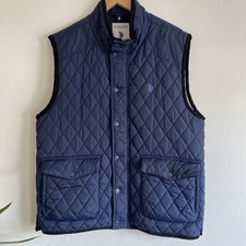 Polo Assn Men's Gillet Diamond Quilted Jacket Navy Blue Size XXL
