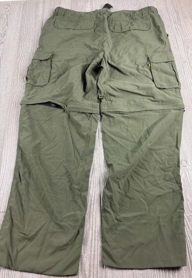 Boy Scouts Of America Men's Large Pants Convertible Zip Cargo Green Inseam 30 - Image 3 of 4