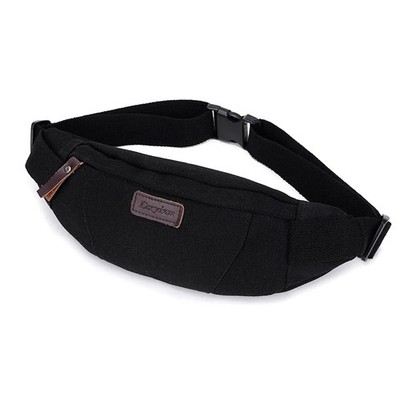 Men's Canvas Fanny Pack Waist Bag Bum Purse Hip Money Belt with Mobile Phone Sli