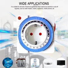 24Hours Timer Switch Plug in Mechanical Grounded Programmable Switch Socket