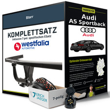 Für AUDI A5 Sportback Typ F5A, F5F Anhängerkupplung starr +eSatz 7pol 06.16- Set
