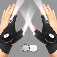 LED Half Finger Gloves Waterproof Outdoor Fishing Cycling Night Light Gloves