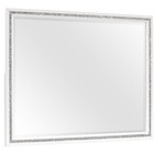 Pemberly Row Modern White Wood Mirror with Crushed Crystal Accent
