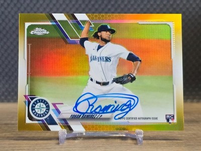 2021 Topps Chrome YOHAN RAMIREZ RC Auto Gold Refractor 27/50 #RA-YR Rookie