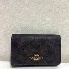 Coach Dark Brown Key Case Leather