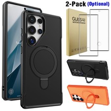 For Samsung S24/Ultra/Plus/S23 Ultra Case Slim Ring Stand Cover/Screen Protector