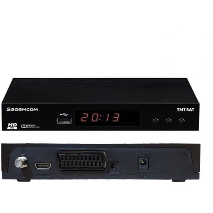 Décodeur TNT par satellite Sagem DS81HD pour zone blanche et camping-car