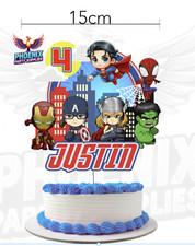 PERSONALISED AVENGERS CAKE TOPPER BIRTHDAY PARTY MARVEL SUPERHEROES