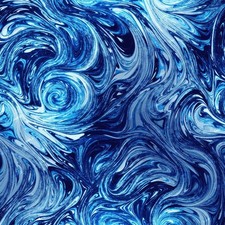 Blue Paint Swirl 46 - 16" x 48" Hydrographic Film Hydro Dipping