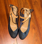 Calvin Klein Jeans Women’s Blue/Beige Denim Ankle Strap Ballet Flats 8 — photo 1