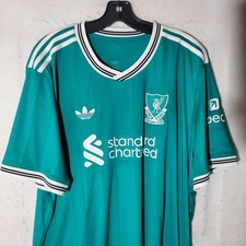 Liverpool FC Jersey Mens 2XL Teal Premier League Soccer Adidas Virgil 4 NWOT