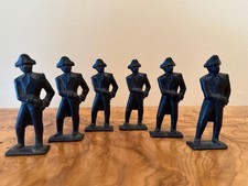 6 VTG Grey Iron Cast Iron Revolutionary War Soldiers 1920  1930s Historical toys